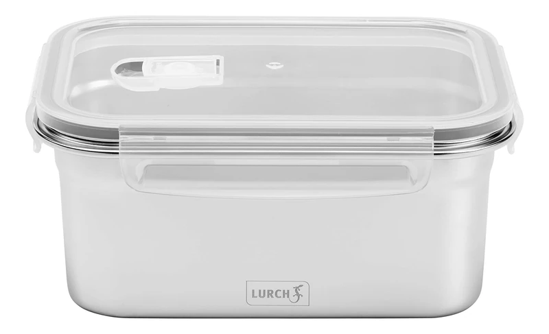 Lurch 240894 Lunch Safety/Storage Box Made of high-Quality Stainless Steel with BPA Plastic lid, 1500 ml