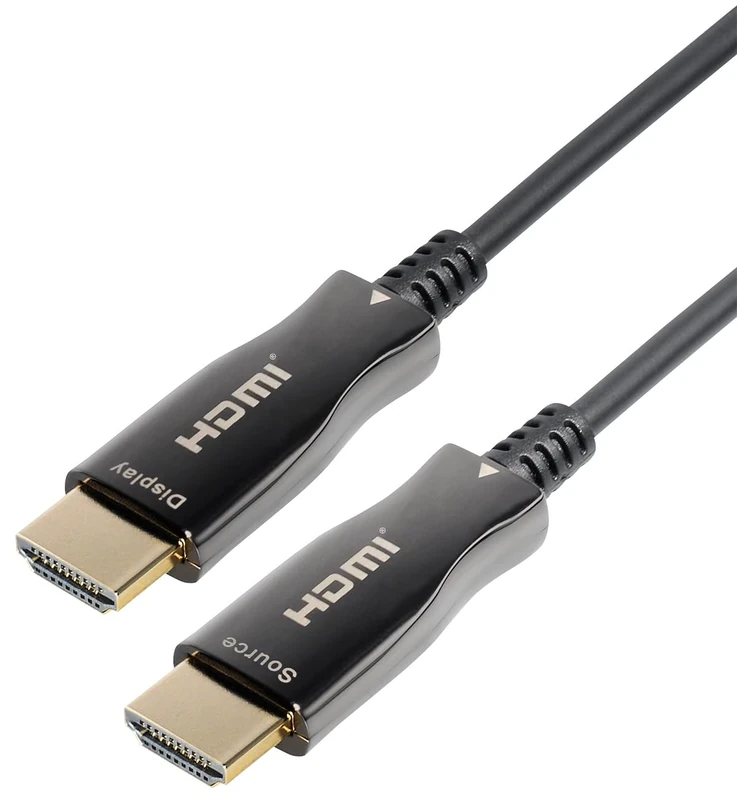 Maxtrack Active HDMI® Fibre Optic Cable with Ethernet C508-15ML - HDMI 2.0, 4K UHD, 4K @ 60Hz, 3D, HDR, HDCP 2.2, YUV 4:4:4, with Optical Converter, Up to 100 m Range