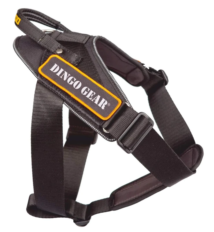 DINGO GEAR Working Dogs Harness Strong Handle Extreme Durable Ligthweight Polyamide Black S