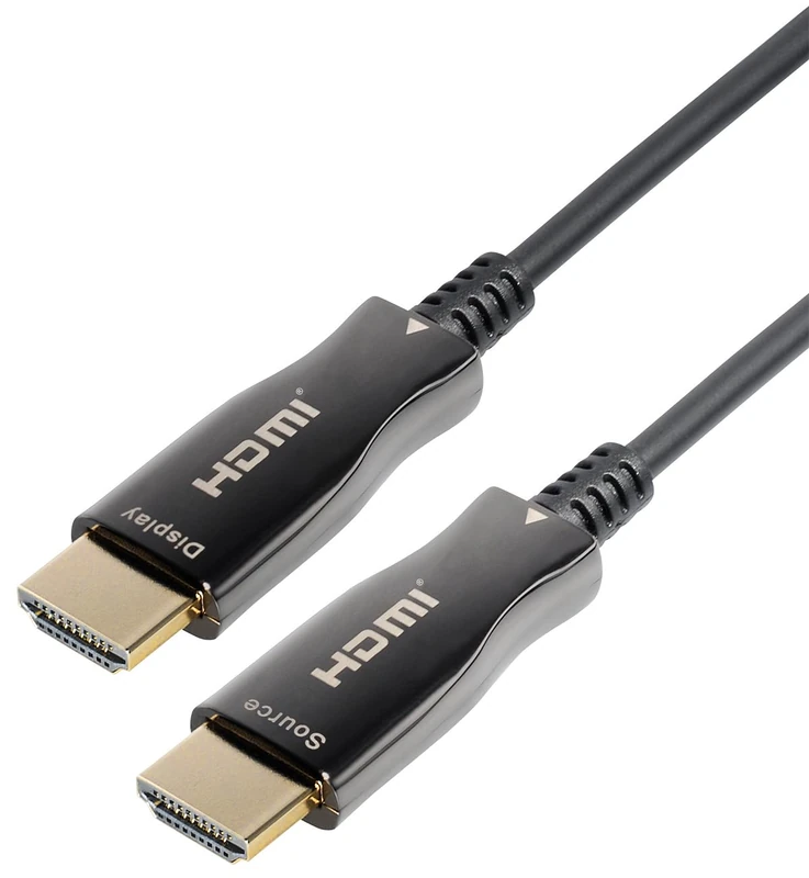 Transmedia MaxTrack Active HDMI® Fibre Optic Cable with Ethernet C508-30ML - HDMI 2.0, 4K UHD, 4K @ 60Hz, 3D, HDR, HDCP 2.2, YUV 4:4:4, with Optical Converter, up to 100 m Range