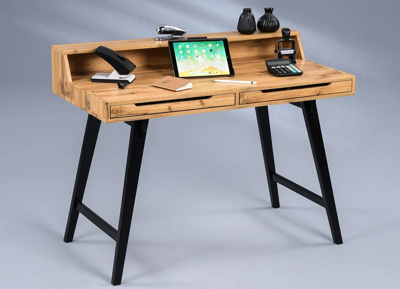 M2 Kollektion Stockholm Desk/Bureau, Wood, Brown, L/H/D = 110 x 85 x 58 cm