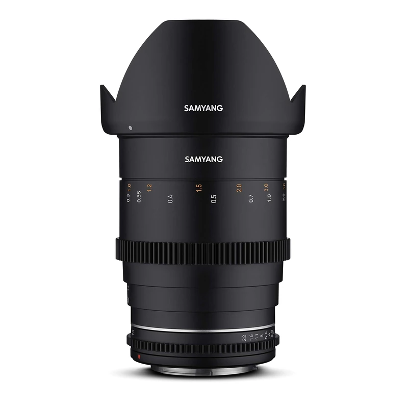 Samyang MF 35 mm T1.5 VDSLR MK2 Fuji X Bright T1.5 Wide Angle Cine and Video Lens for Fuji X Mount, 35 mm Fixed Focal Length, Follow Focus Sprockets Full Frame and APS-C, 8K Resolution, X-T30 II
