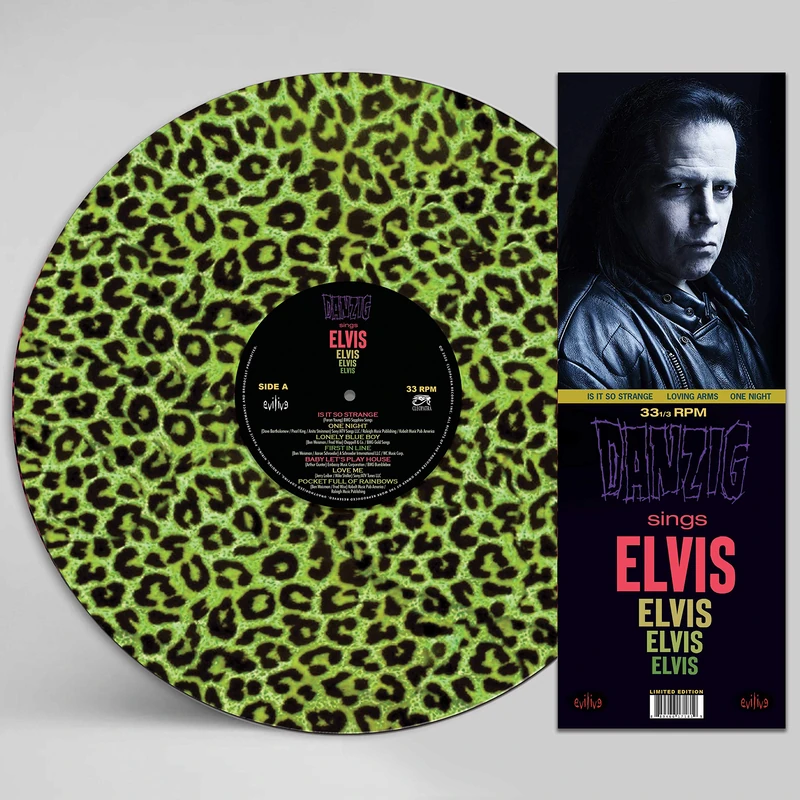 Cleopatra Sings Elvis Green Leopard Print Vinyl Record - Image 1