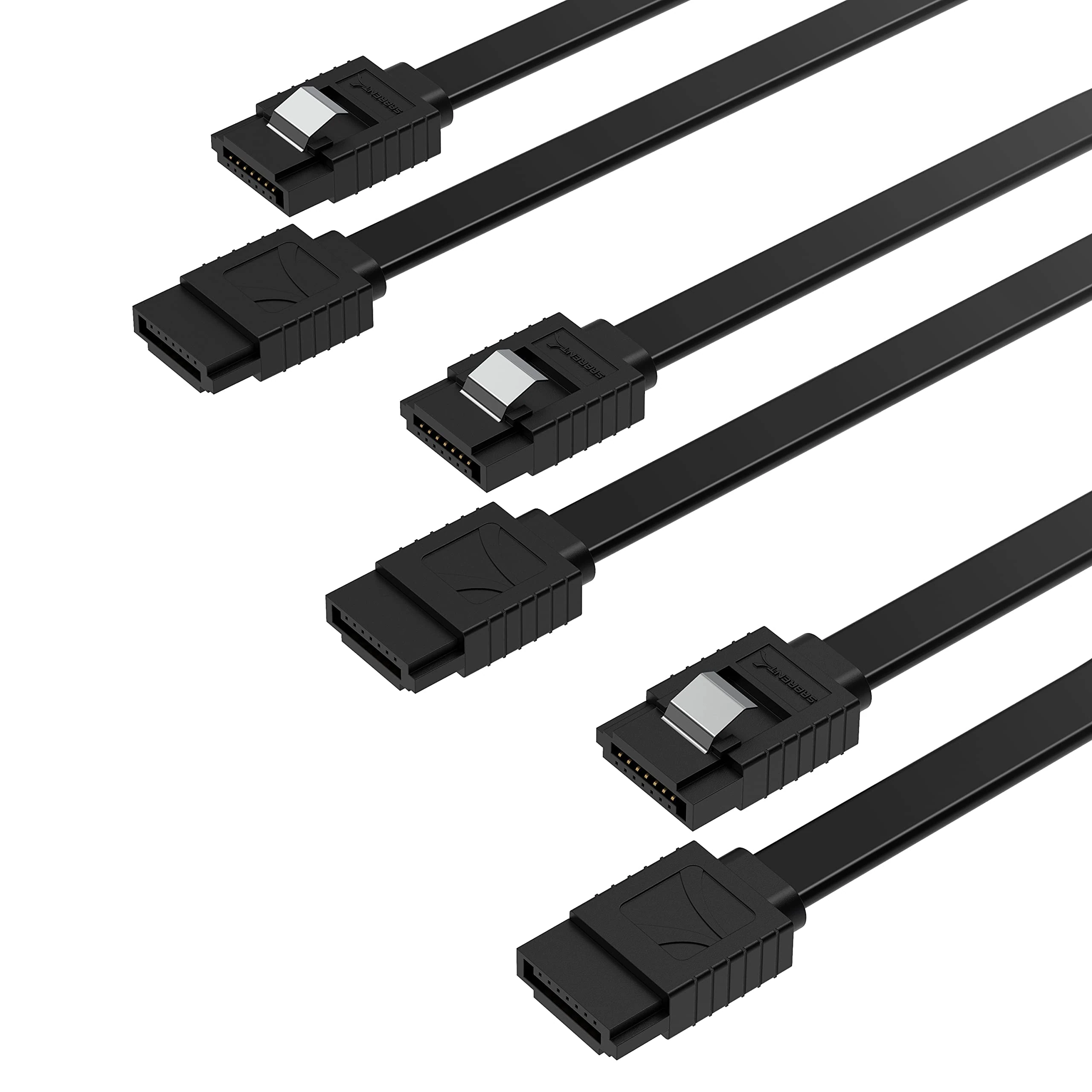 SABRENT SATA III Cable 6Gbps 50cm (3 Pack) – Locking Latch SATA Cable for SSD HDD PC Desktop Motherboard (CB-SFK3)