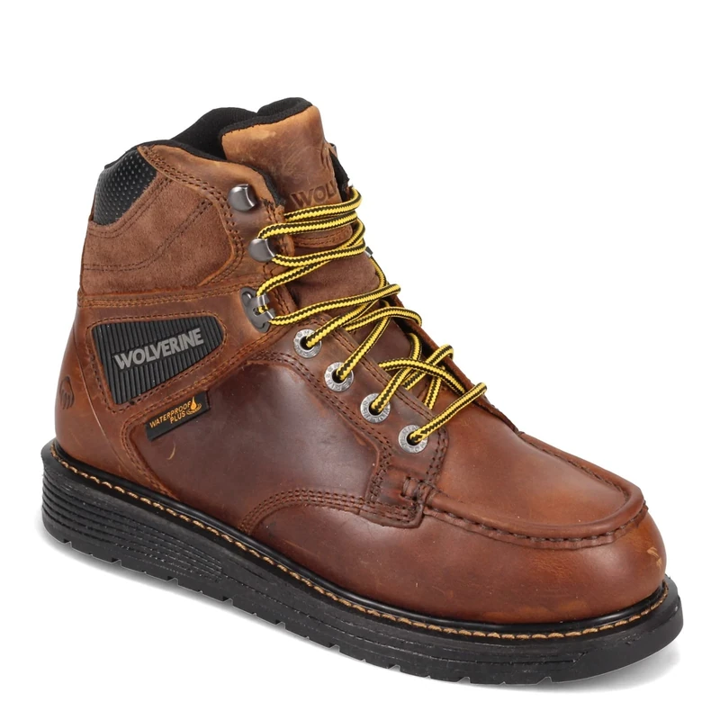 WOLVERINE - Mens Hellcat 6" Wedge Boots, 6 UK, Tobacco