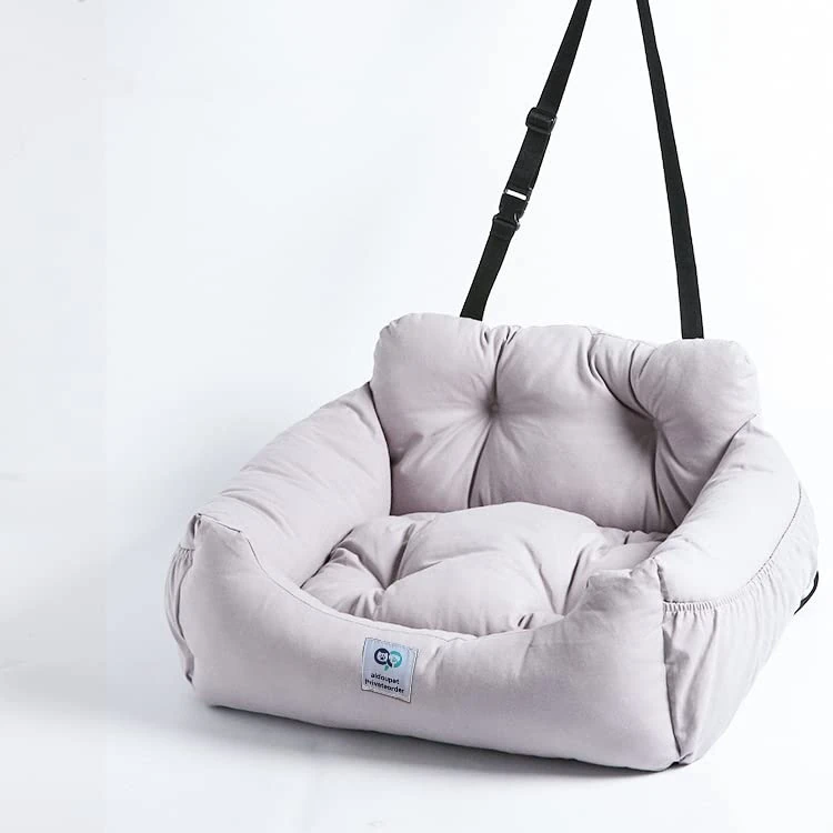 Aidou Dog car seat, Dog Booster seat for Small Medium Large Dogs Cats,pet Travel Booster seat, Dog Safety Car Seat with Storage,Dog car Bed Dual-use for car and Home (Midium, Grey)