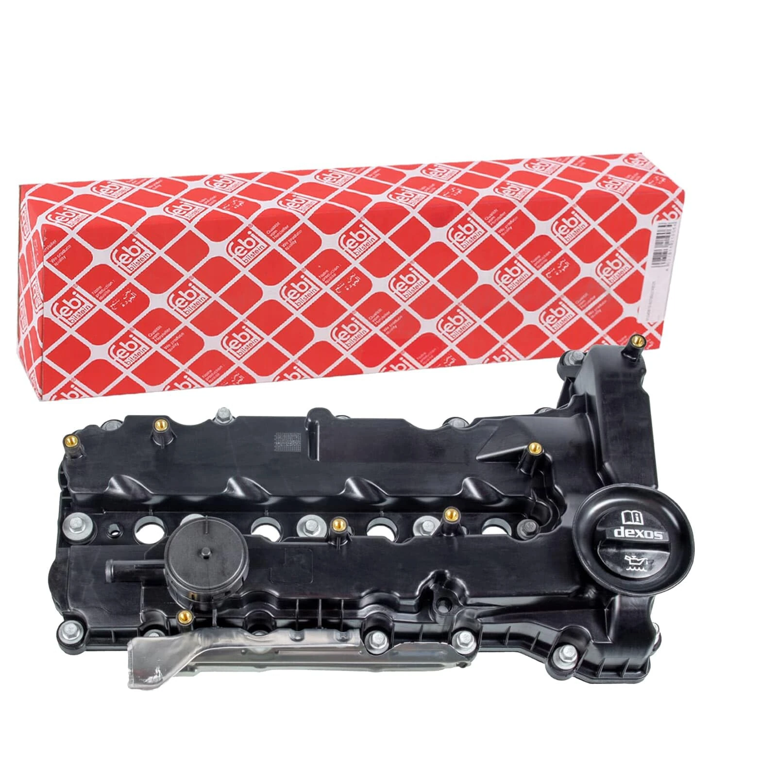 febi bilstein 108275 Valve Cover with Bleed Valve and Gasket, Pack of 1