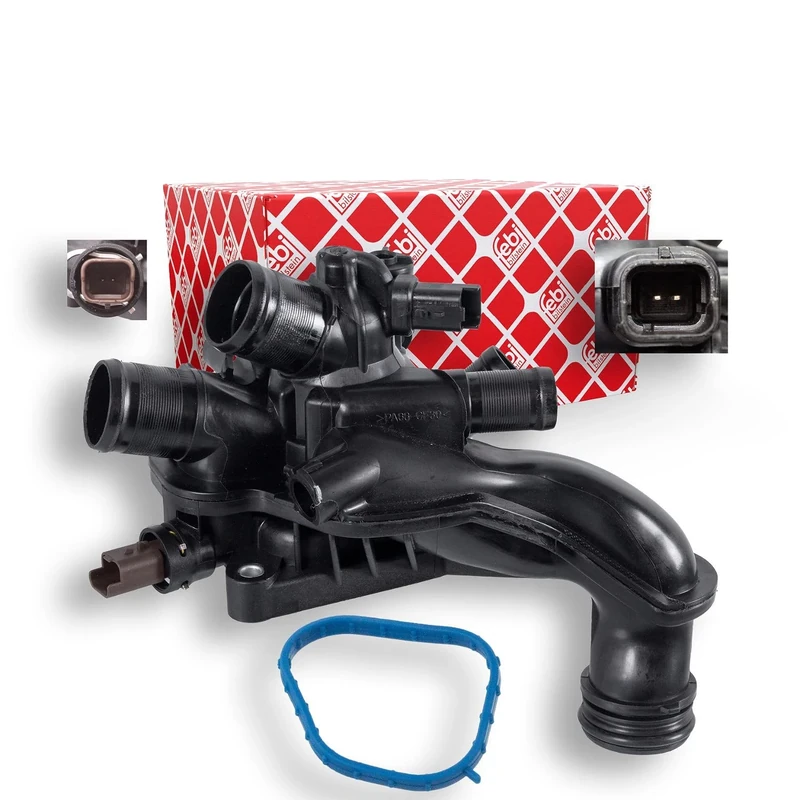 febi bilstein 107987 Thermostat with housing, seal and temperature switch , 1 piece