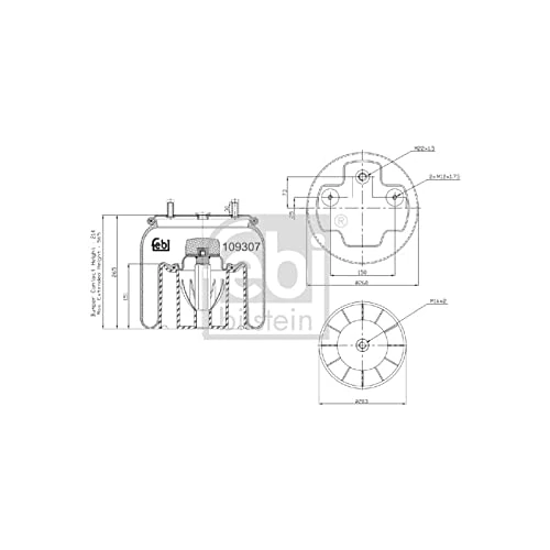 Febi Bilstein 109307 Air Spring Bellows with Plastic Piston Pack of 1