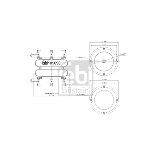 Febi Bilstein 109090 Air Spring Bellows