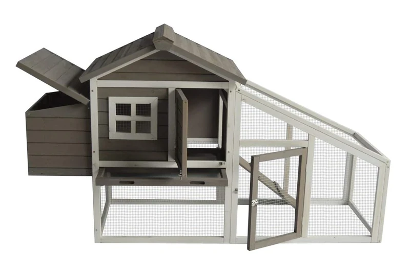 BUNNY BUSINESS RABBIT/GUINEA PIG HUTCH HUTCHES RUN RUNS THE MINI LODGE (GREY)