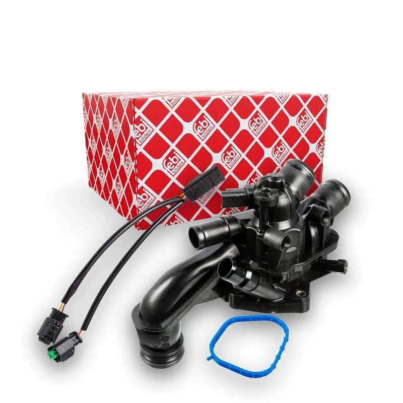 febi bilstein 170321 Thermostat with housing, gasket, temperature switch and connecting cable , 1 piece