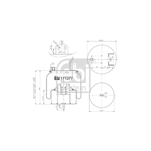 Febi Bilstein 171377 Air Spring Bellows with Steel Piston and Piston Rod