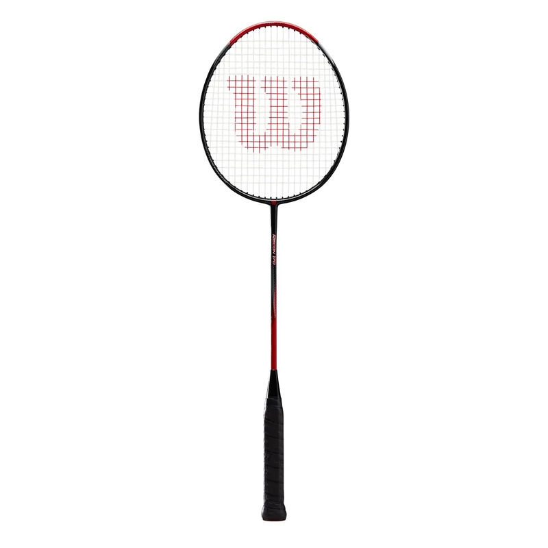 Wilson Recon 370 Badminton Racket, Grip Strength 6, Head Heavy Balance, Carbon Fibre, Black/Red/Gold