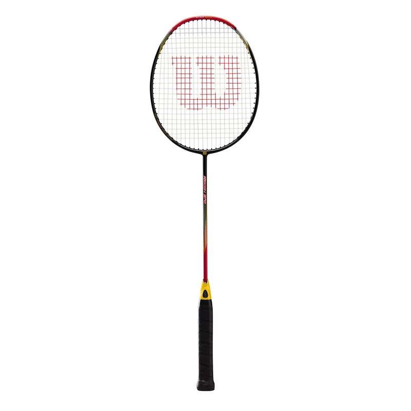 Wilson Recon 370 Badminton Racket, Grip Strength 6, Head Heavy Balance, Carbon Fibre, Black/Red/Gold