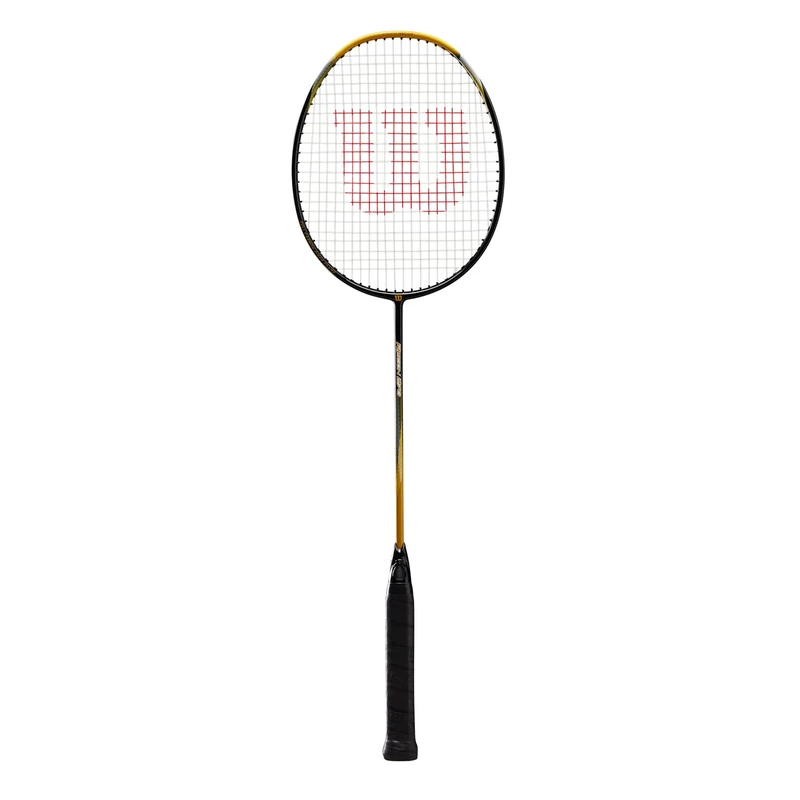Wilson Recon 370 Badminton Racket, Grip Strength 6, Head Heavy Balance, Carbon Fibre, Black/Red/Gold