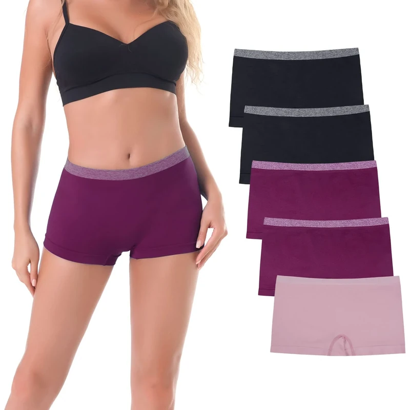 R RUXIA Women's Boyshort Panties Seamless Underwear No Show Cheeky Panty Soft Stretch Boxer Briefs …