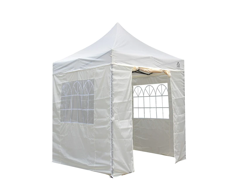 All Seasons Gazebos 2.5 x 2.5m Heavy Duty, Fully Waterproof Pop up Gazebo With 4 Side Walls (Cream)