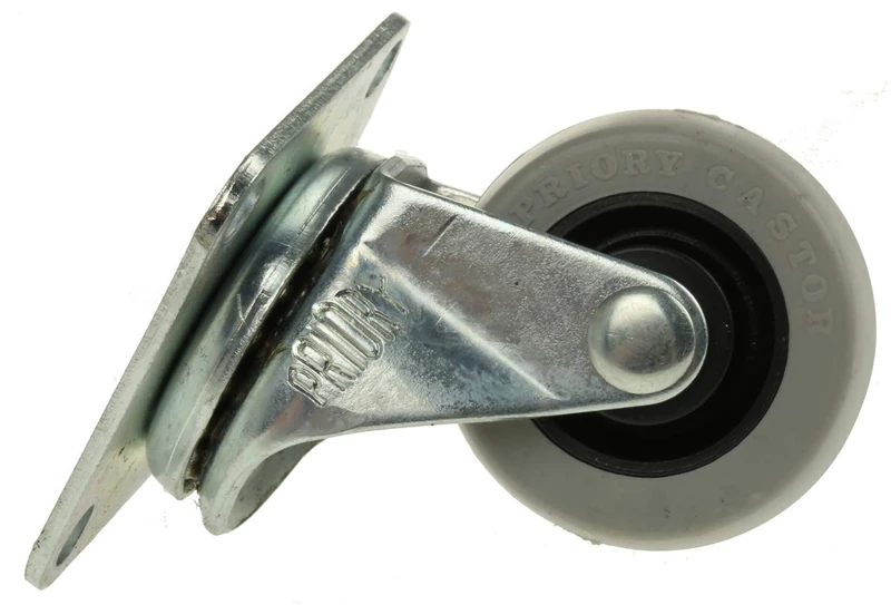 RS PRO, Swivel bearing swivel castor, wheel diameter 41 mm, 16 kg, Ges H. 57 mm, wheel B. 17 mm, 51 x 51 mm, plate, rubber material, pack of 4