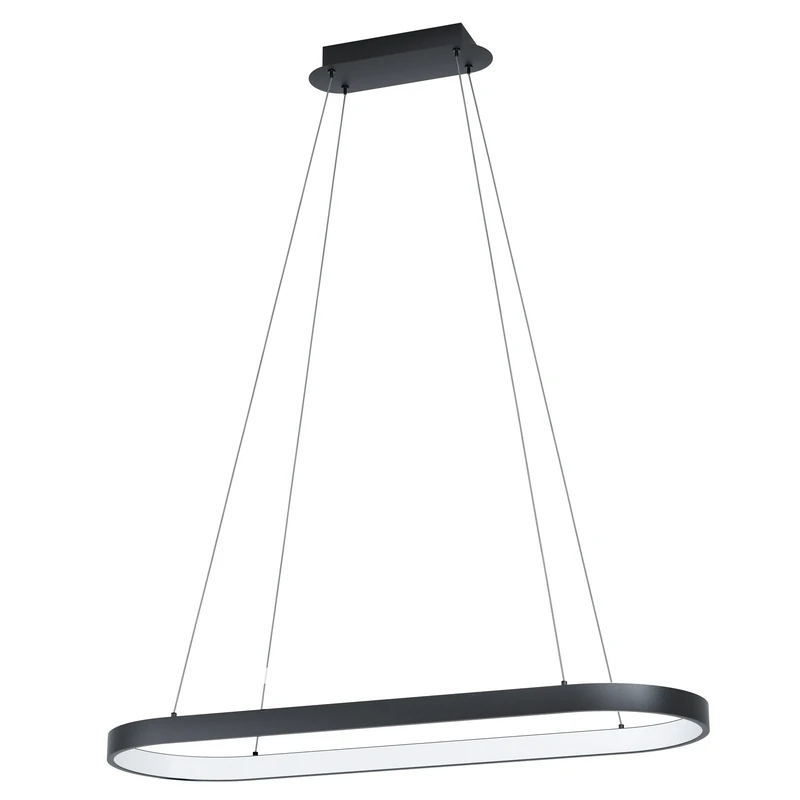 Eglo LED Pendant Light Codriales, 1-Light Hanging Lamp dimmable, Pendant Lamp Made of Steel and Plastic, Dining Table Light in Black and White, Hanging Living Room Lamp Warm White