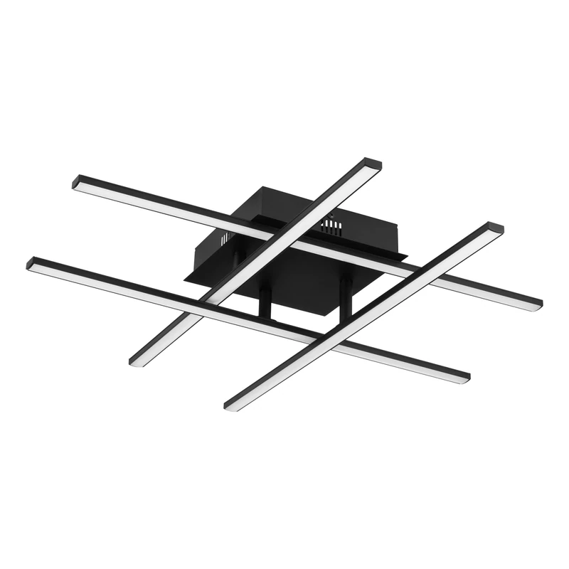 Eglo LED Ceiling Light Lasana 3, 4-Light Wall lamp, Ceiling lamp Made of Steel in Black and Plastic in White, Living Room lamp, Warm White, L x W 50 cm