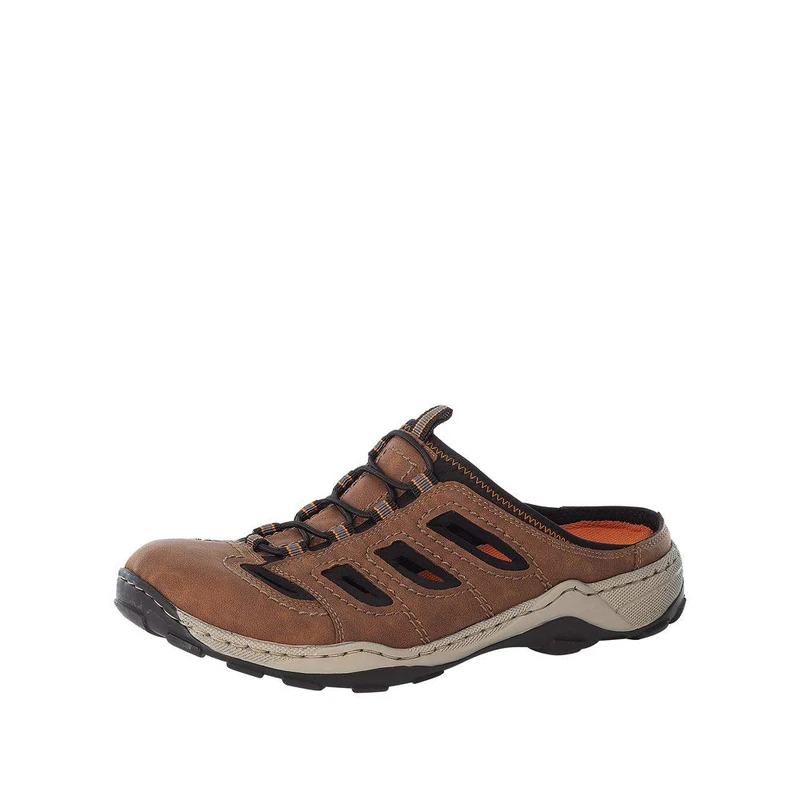 Rieker Men's 8096 Slippers, Brown Combi, 41 EU