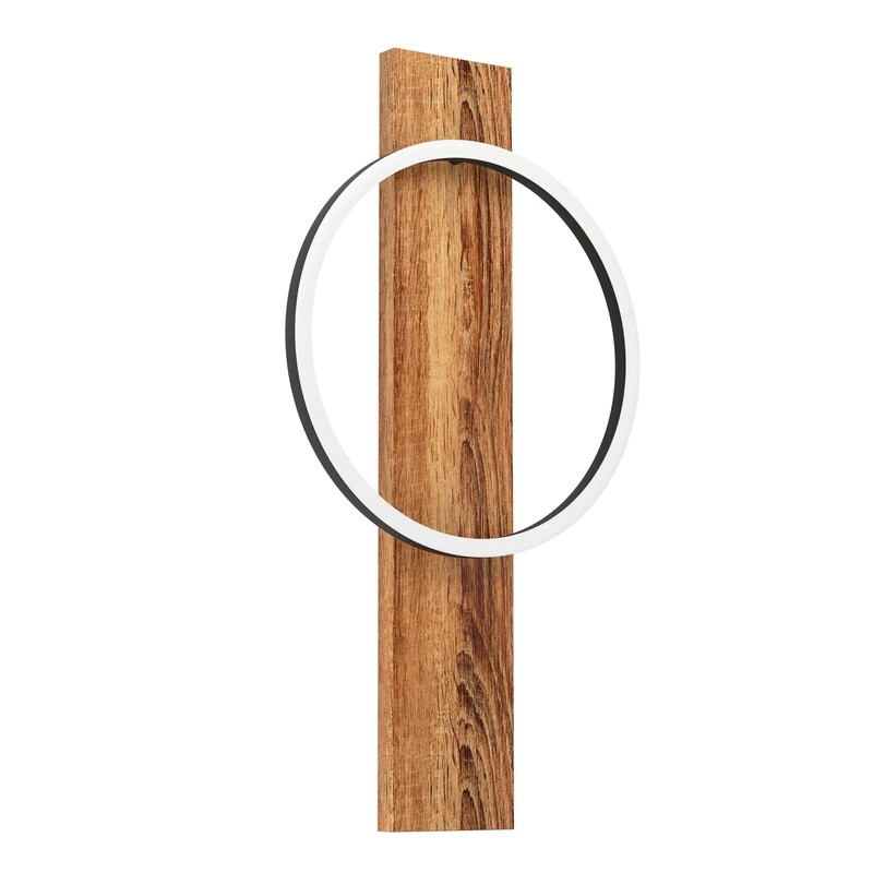 Eglo LED Wall lamp Boyal, 1-Light Wall lamp Vintage, Rustic, Modern, Indoor Wall Spotlight Made of Steel, Wood and Plastic, Living Room lamp, Hallway lamp in Black, Brown, White