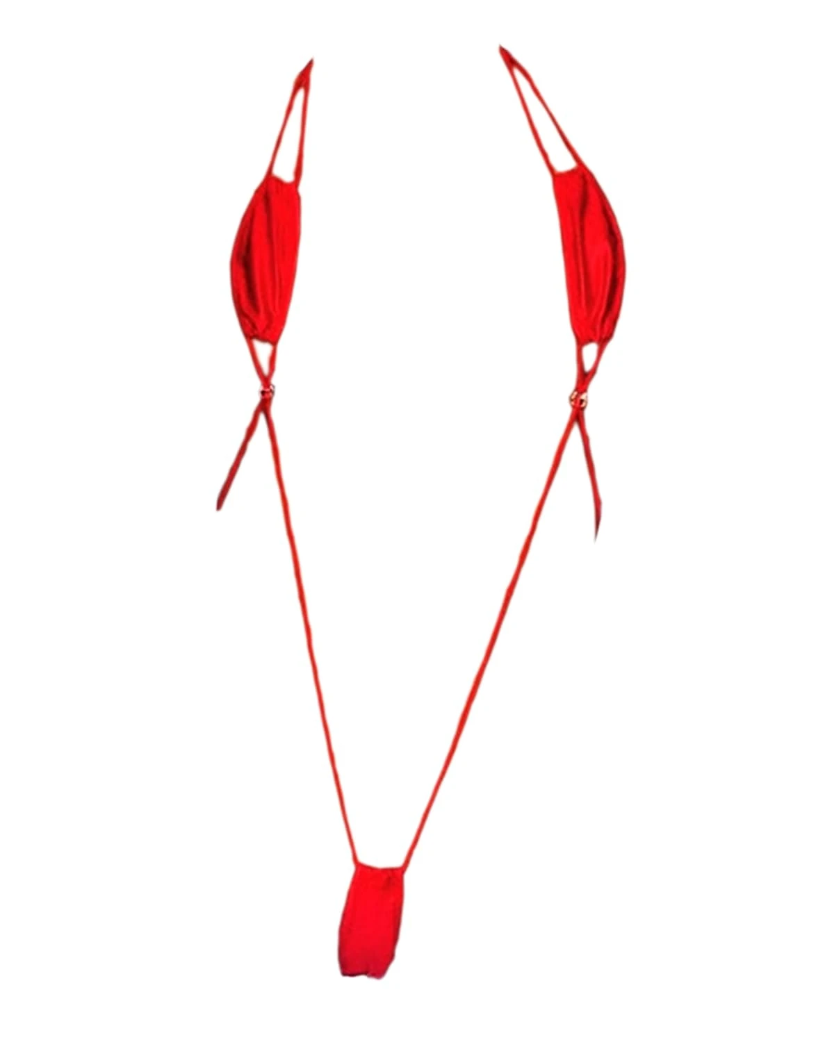 Women's Sexy One Piece Slingshot Swimsuit Adjustable G String Thong Bikini Sex Micro Thongs Underwear Teddy Lingerie, Red, One Size