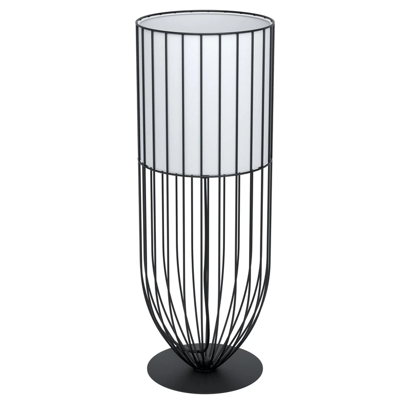 Eglo Nosino Table lamp, 1 Flame Table lamp Industrial, Vintage, Bedside lamp Made of Steel and Textile, Living Room lamp in Black, White, lamp with Switch, E27 Socket
