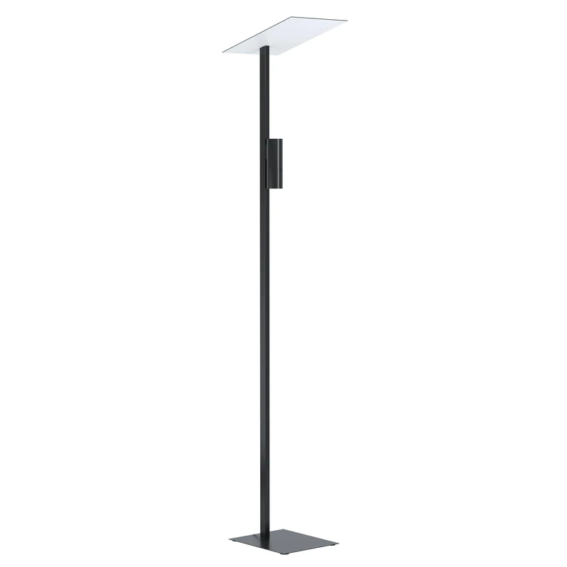 Eglo Floor lamp Budensea, 2 Flame Floor Light Fixture, Floor lamp Made of cast Aluminium, Living Room lamp in Black, White, lamp with Switch, GU10 Socket