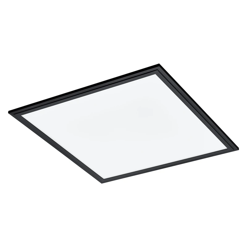 Eglo LED Panel Salobrena-C, Smart Home Ceiling Light Fitting, Black Aluminium and White Plastic, dimmable Living Room and Hallway lamp with Remote Control, RGB, Warm - Cool White, 17.7 inches
