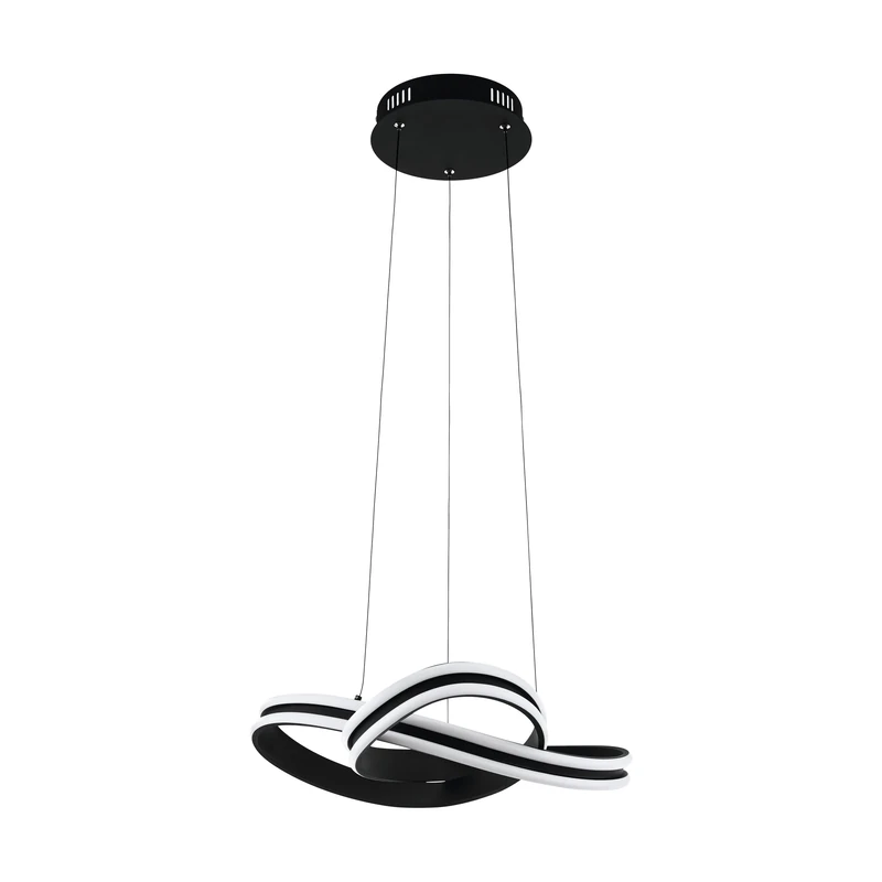 EGLO Corredera LED Pendant Light, 2-Bulb Pendant Light, Steel and Plastic, Dining Table Lamp in Black, White, Living Room Lamp Hanging, Warm White