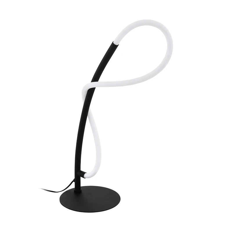Eglo LED Table lamp Egidonella, 1 Flame Table Light Fixture, Bedside lamp Made of Steel and Plastic, Living Room lamp in Black, White, lamp with Switch