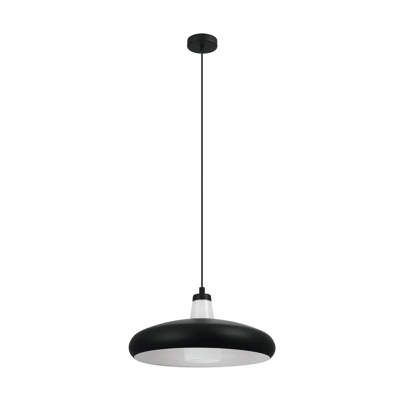 EGLO Connect Tabanera-C LED Pendant Light, 1-Bulb Pendant Lamp Made of Steel and Glass in Black, White, Colour Temperature Change (Warm, Neutral, Cold), RGB Dimmable