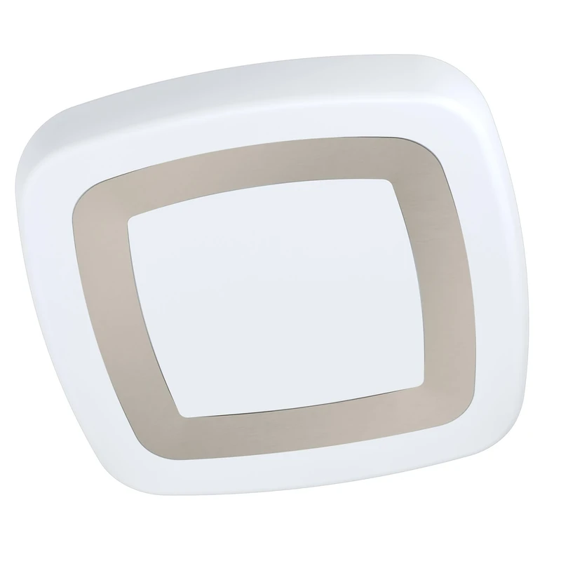 EGLO Ruidera LED Ceiling Light, 1 Bulb Ceiling Light, Modern Living Room Lamp, Kitchen Lamp Made of Steel and Plastic, Hallway Lamp Ceiling in White, Silver, L x W 48 cm