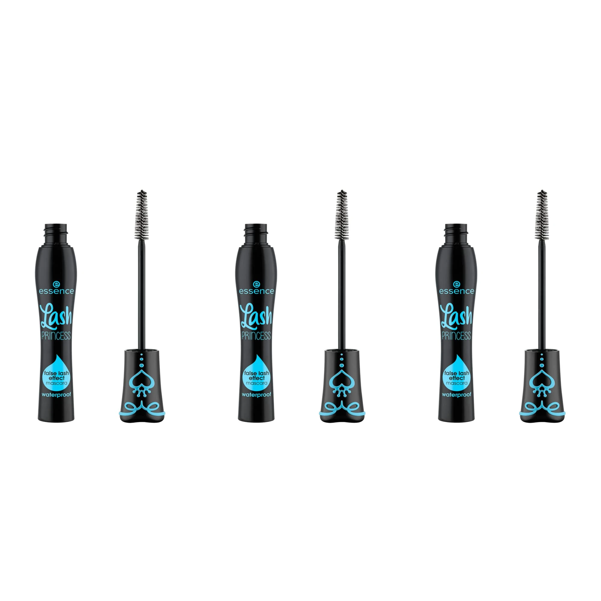 essence Lash PRINCESS False Lash Effect Waterproof Mascara – Black, Long-Lasting, Smudge-Proof, Perfume-Free, Alcohol-Free, Vegan Formula, Pack of 3 (3 x 12 ml)