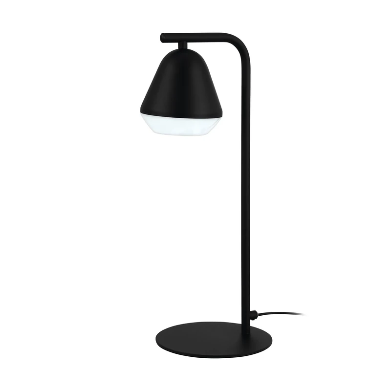 Eglo Palbieta Table Lamp 1 Bulb Industrial Modern Bedside Lamp Steel and Plastic Living Room Lamp in Black Satin Finish Lamp with Switch GU10 Socket