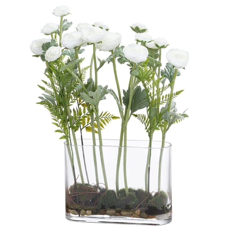 The Recipe Ranunculus Arrangment In Glass Pot - Image 1