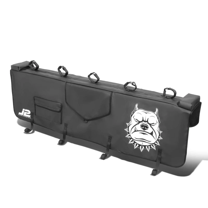 DNA MOTORING TGP-001 53" W X 15" H Heavy Duty Vinyl Truck Tail Padded Tailgate Cover Adjustable Straps Handle Flap for MTB Bike Carrier Bicycle - Image 1