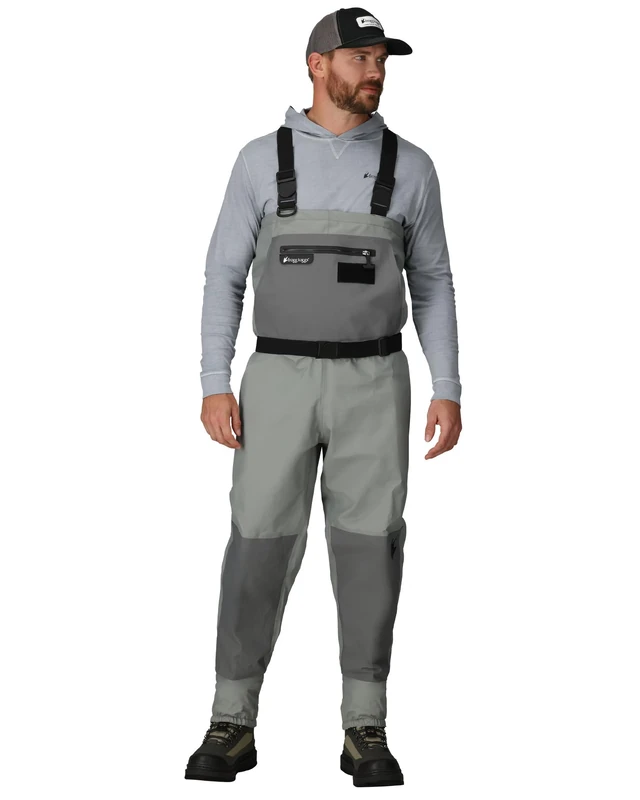 FROGG TOGGS Men's Hellbender PRO Stocking Foot Chest Wader, Gray, M
