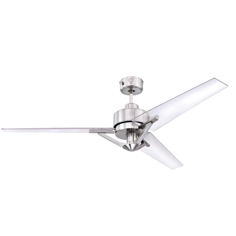 Westinghouse Lighting 72255 Julien, Modern Industrial Ceiling Fan with Remote Control, 137 cm, Brushed Nickel Finish