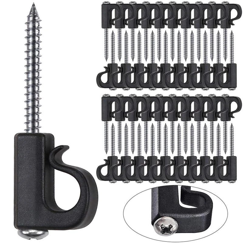 SELEWARE 40-Piece Q-Hanger Set - 18KG Duty Hooks for Holiday Lights
