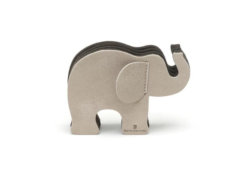 Graf von Faber-Castell 118725 Elephant Pencil Holder in Grey with 12 Polychromos Colouring Pencils