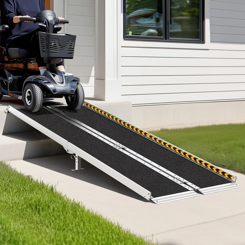 Wheelchair Ramps 5FT, gardhom Extra Wide 31.3'' Portable Antiskid Threshold Ramp 5' for Home Van Car Doorways Steps, Black