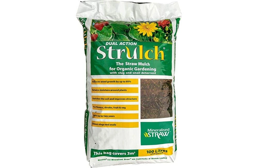 Strulch Organic Straw Mulch Slug Snail Deterrent Large Bag 9kg