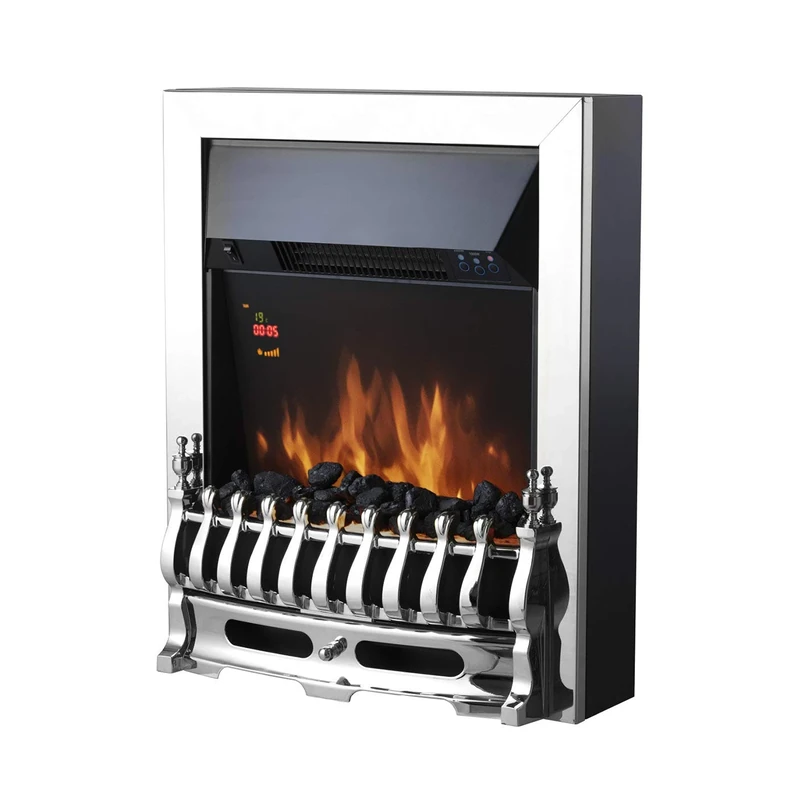 Warmlite WL45048 Whitby 2kW LED Electric Fire Inset with Remote Control, 2000W, Chrome