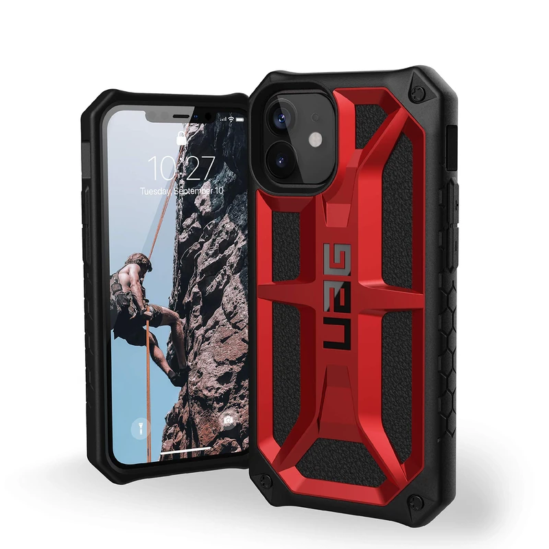 URBAN ARMOR GEAR UAG Designed for iPhone 12 Mini Case [5.4-inch screen] Rugged Lightweight Slim Shockproof Premium Monarch Protective Cover, Crimson - Image 1