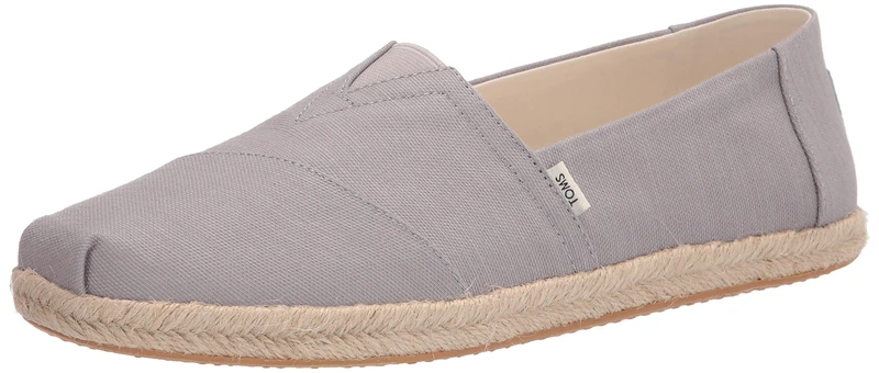 TOMS MEN ALPARGATA ROPE Drizzle Grey Slubby Woven UK6