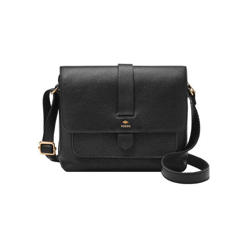 Fossil Bag for Women Kinley, Leather/Leather, Polyurethane, Polyester Webbing Trim Crossbody black 22.9 cm L x 8.2 cm W x 18.4 cm H ZB7878001 - Image 1