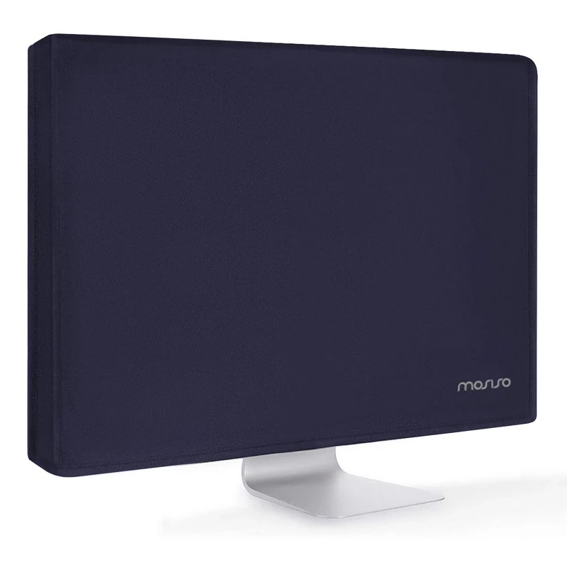 MOSISO Monitor Dust Cover 22, 23, 24, 25 inch Anti-Static Dustproof LCD/LED/HD Panel Case Computer Screen Protective Sleeve Compatible with iMac 24, 22-25 inch PC, Desktop and TV, Navy Blue
